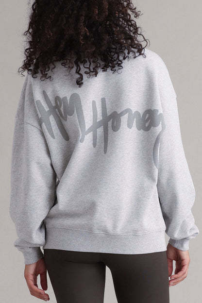 Hey Honey Sweatshirt | Reflect Grey Melange Aufgeweckt