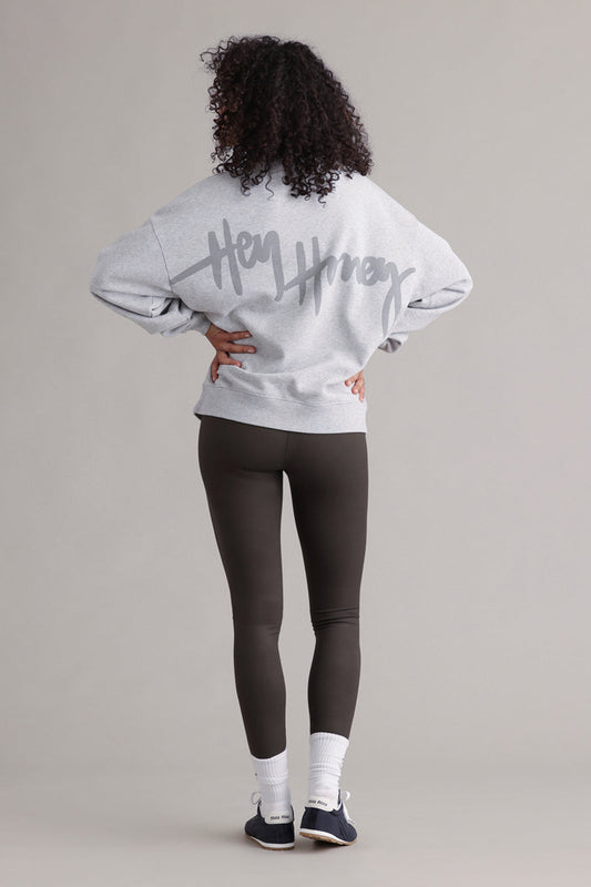 Hey Honey Sweatshirt | Reflect Grey Melange Aufgeweckt