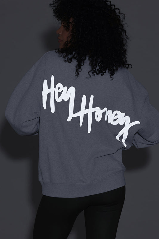 Hey Honey Sweatshirt | Reflect Grey Melange Aufgeweckt
