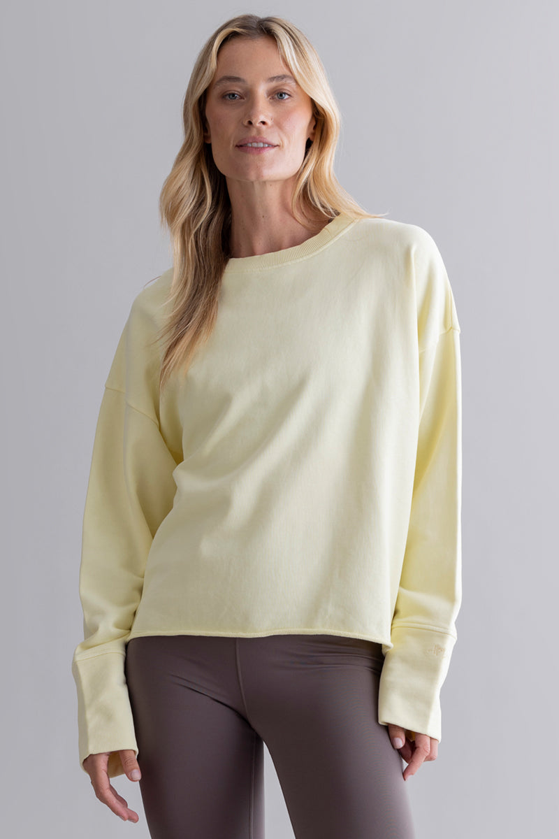 Hey Honey Open Edge Sweater | pastel yellow Aufgeweckt