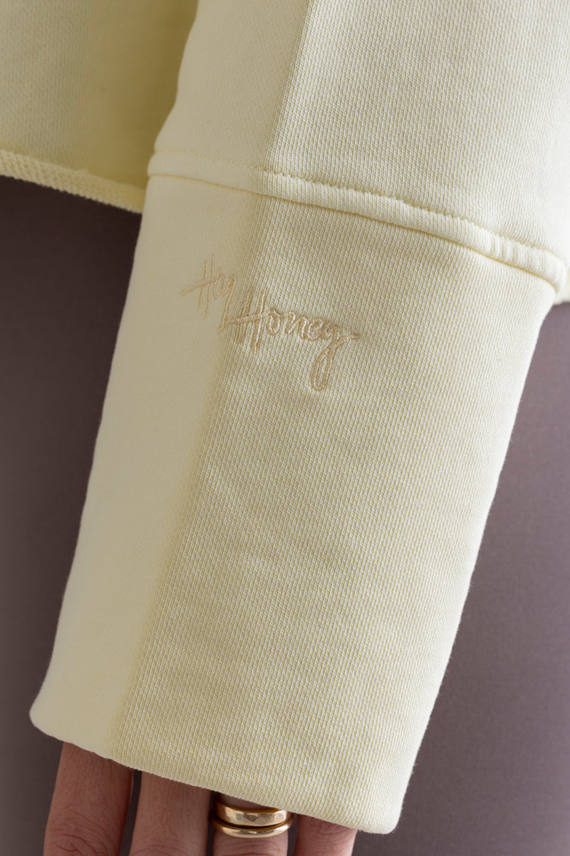 Hey Honey Open Edge Sweater | pastel yellow Aufgeweckt
