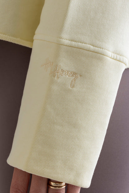 Hey Honey Open Edge Sweater | pastel yellow Aufgeweckt