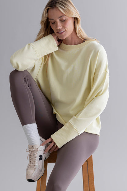 Hey Honey Open Edge Sweater | pastel yellow Aufgeweckt