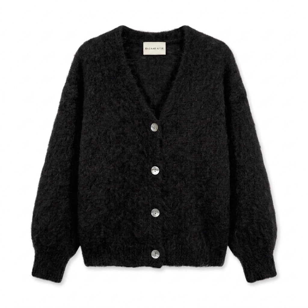 Bazaar Noir Strickjacke Polly | Schwarz Aufgeweckt