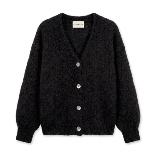 Bazaar Noir Strickjacke Polly | Schwarz Aufgeweckt