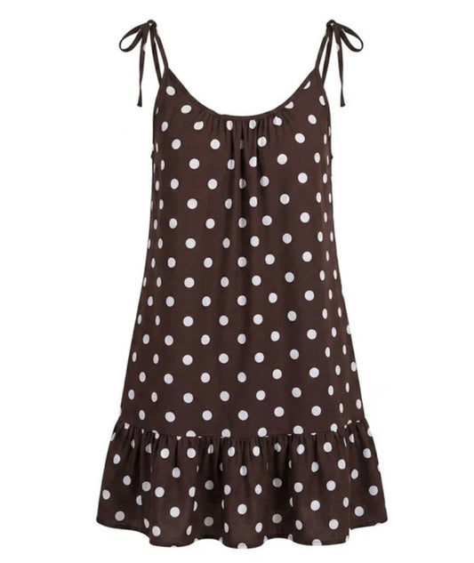 Bazaar Noir Kleid Dots | braun-hellblau Aufgeweckt