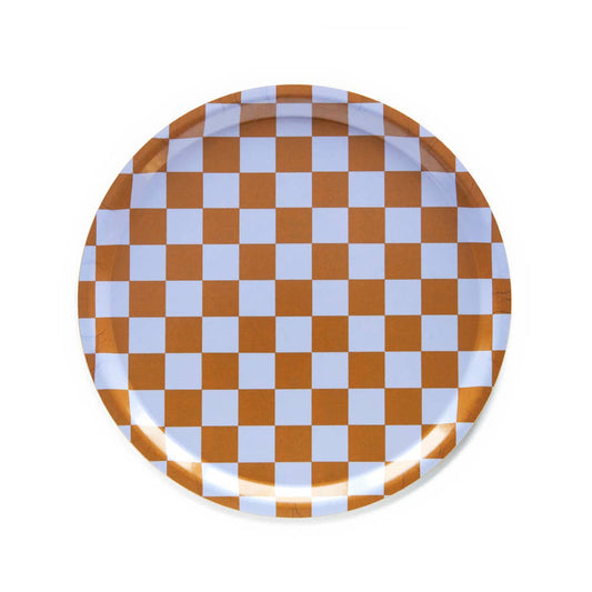 BLU KAT Serviertablett rund | Caramel Checker Aufgeweckt