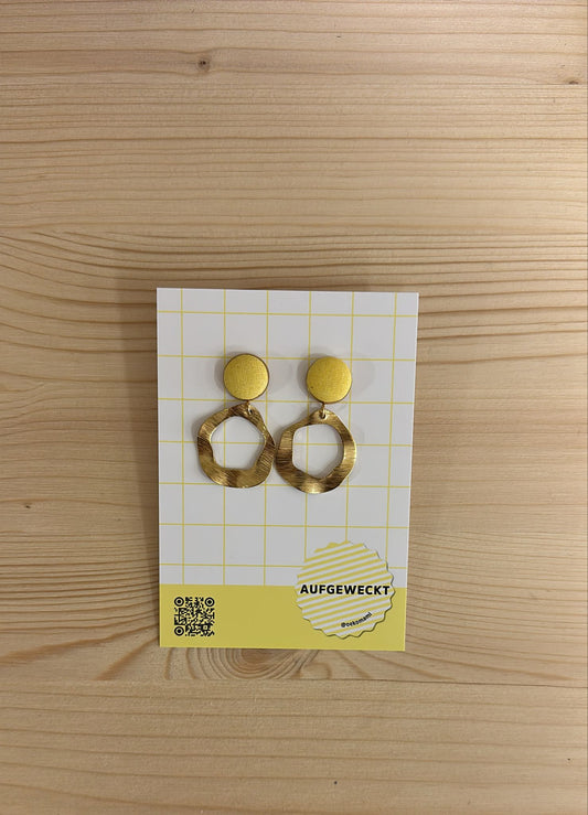 Aufgeweckt Ohrstecker | Gold mit geometrischem Design Aufgeweckt