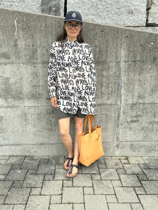 Chaaval Alma Bluse | Schwarz auf Creme | pre-order Mitte Mai Aufgeweckt