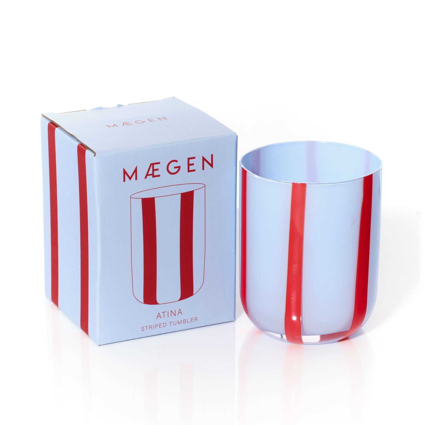 MÆGEN Glas | Atina – Blau und Rot Aufgeweckt