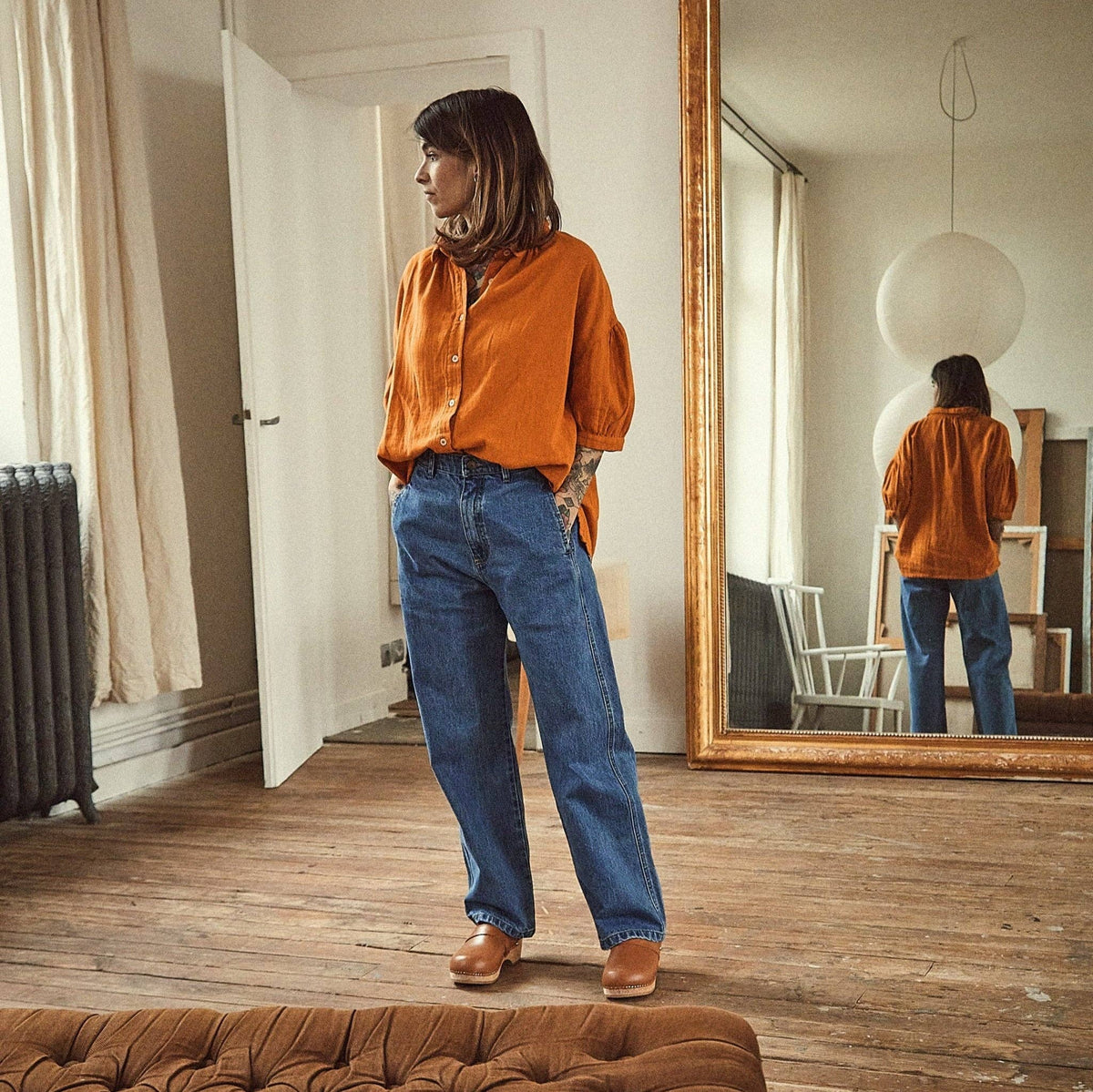 HOSE GENTIANE LANG Denimblau