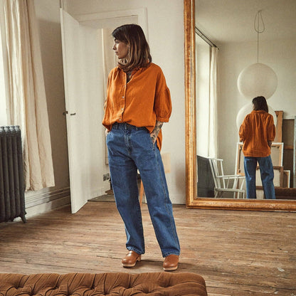 HOSE GENTIANE LANG Denimblau