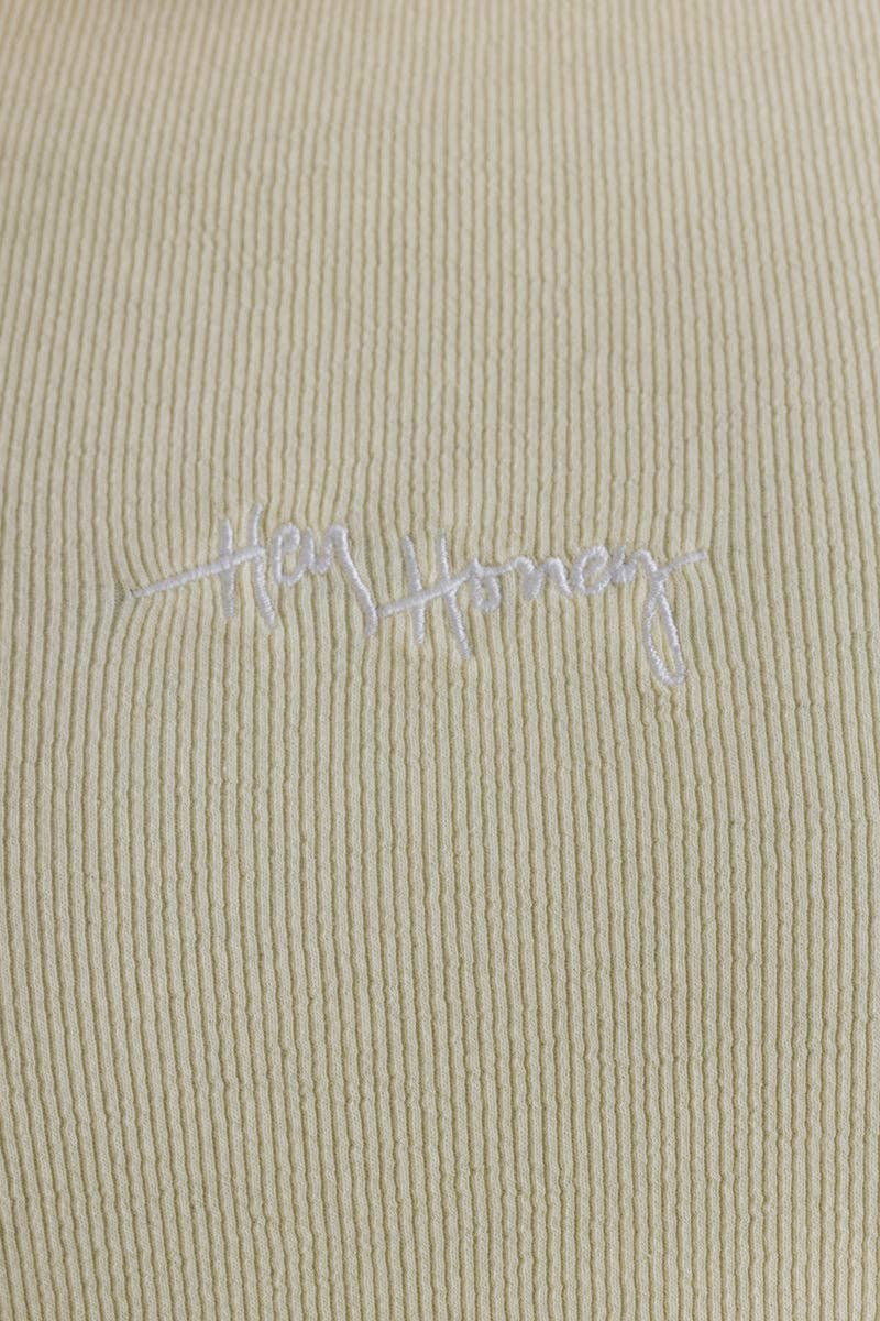 Hey Honey Rib Tank Pastel Yellow Aufgeweckt