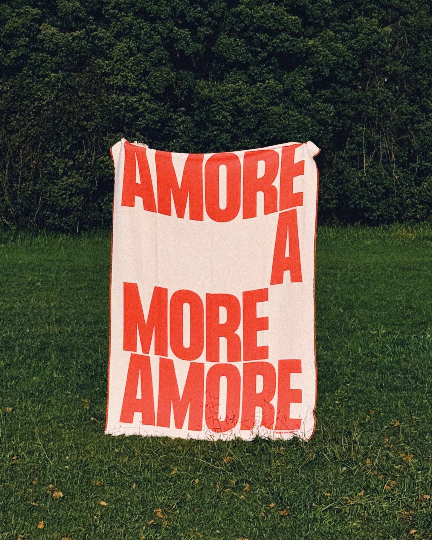 NAVUCKO Baumwoll-Decke AMORE, Weiß/Rot Aufgeweckt