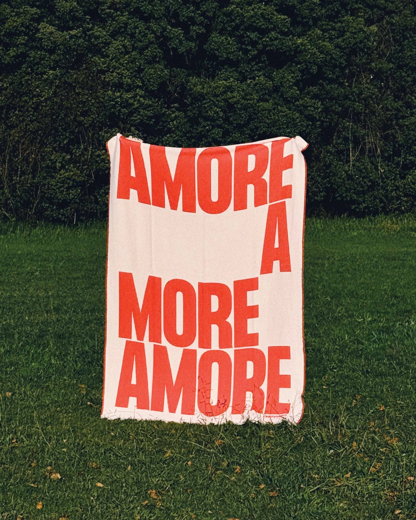 NAVUCKO Baumwoll-Decke AMORE, Weiß/Rot Aufgeweckt