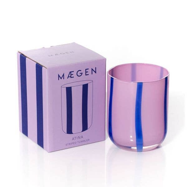 MÆGEN Glas | Atina – Flieder und Marineblau Aufgeweckt