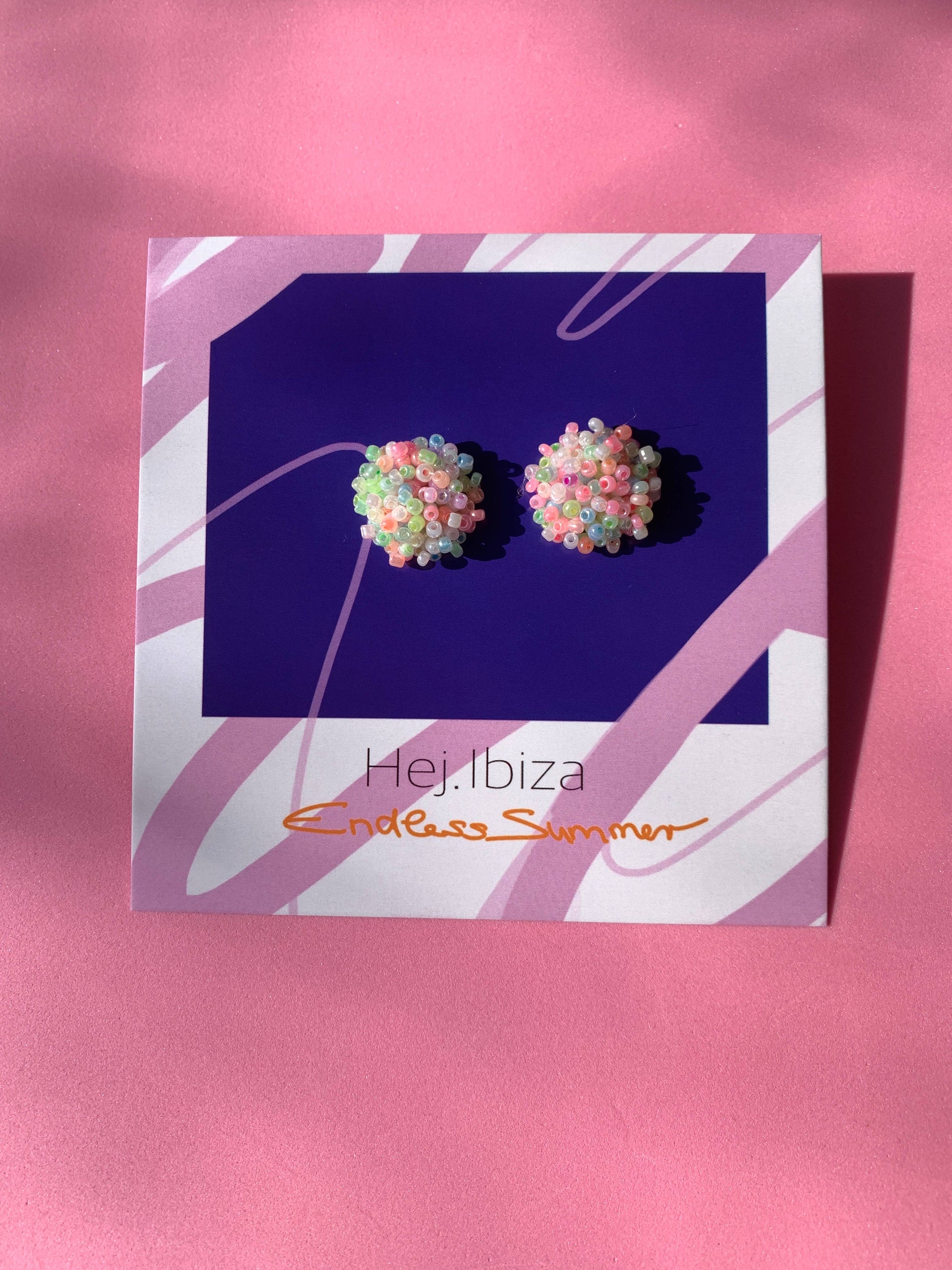 Ute Arnold / Hej.Ibiza PomPom Ibiza Ohrstecker Ohrring: Pastell Aufgeweckt