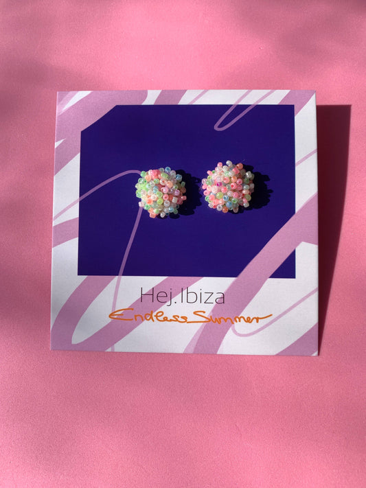 Ute Arnold / Hej.Ibiza PomPom Ibiza Ohrstecker Ohrring: Pastell Aufgeweckt