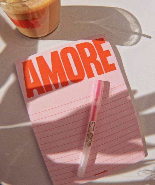NAVUCKO Notizblock AMORE, DIN A5 – Rosa/Rot Aufgeweckt