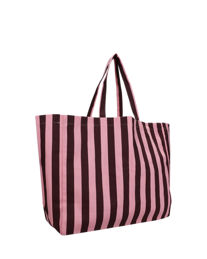 Kado Design Strandtasche Baumwolle Streifen | Schokolade + Kaugummi Aufgeweckt