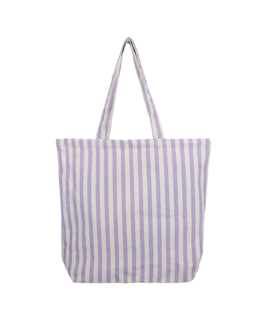 Kado Design Baumwolltasche Natur | Streifen flieder Aufgeweckt