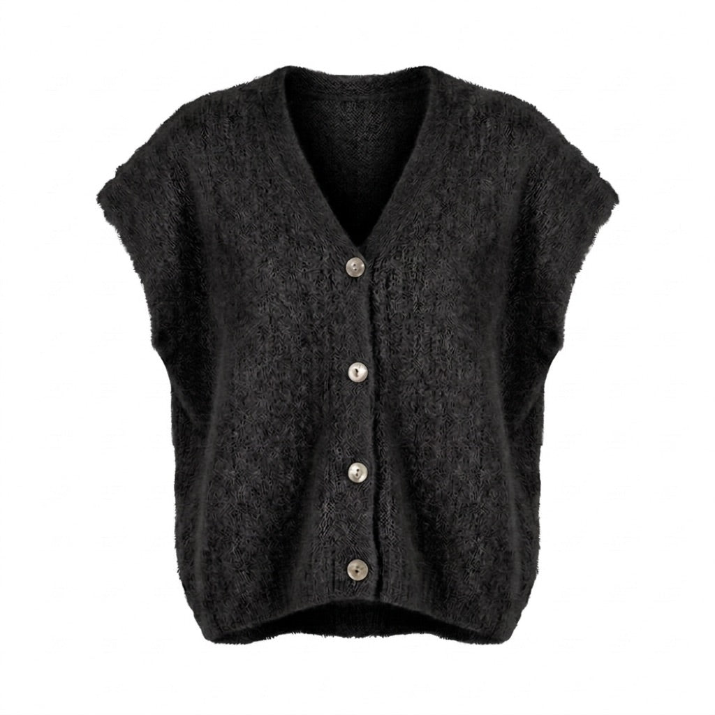 Bazaar Noir Oversized Weste Polly | Schwarz Aufgeweckt