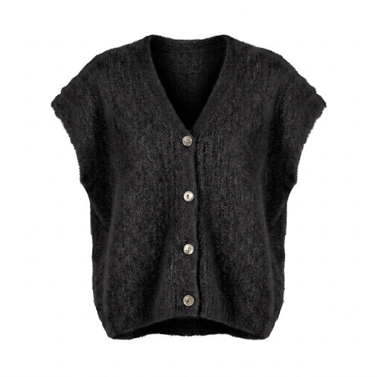 Bazaar Noir Oversized Weste Polly | Schwarz Aufgeweckt