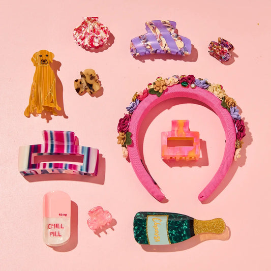 by Vivi. Haarspange Quadrat | Rosa Glitzer Aufgeweckt