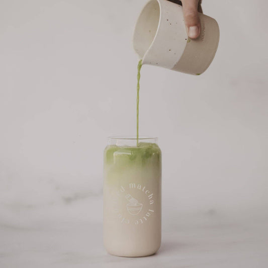 Eulenschnitt Hohes Trinkglas | iced matcha latte club Aufgeweckt