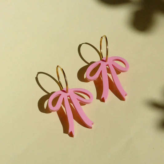 Creolen mit rosa Schleifen