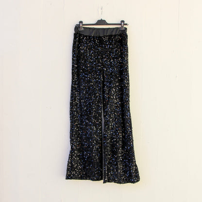 Bazaar Noir Wide Leg Glitzerhose | Schwarz Aufgeweckt