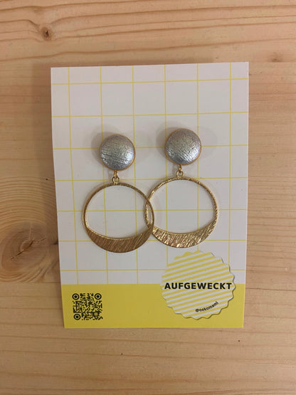 Ohrstecker mit Anhänger Gold und Silber Aufgeweckt