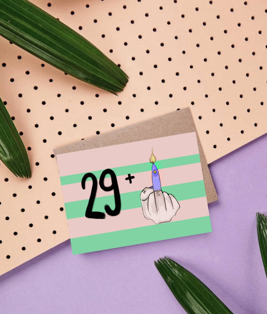 Ute Arnold / Hej.Ibiza Postkarte | Happy Birthday 29 plus Aufgeweckt