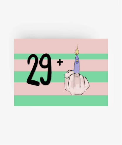 Ute Arnold / Hej.Ibiza Postkarte | Happy Birthday 29 plus Aufgeweckt