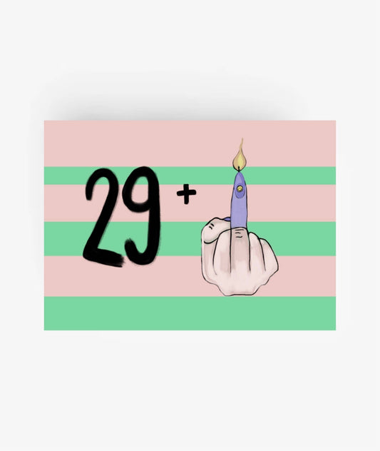 Ute Arnold / Hej.Ibiza Postkarte | Happy Birthday 29 plus Aufgeweckt