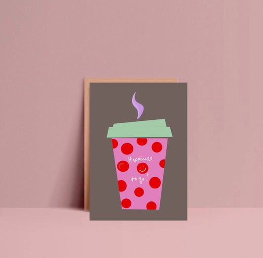 Ute Arnold / Hej.Ibiza Postkarte | Happiness to Go Coffee Aufgeweckt