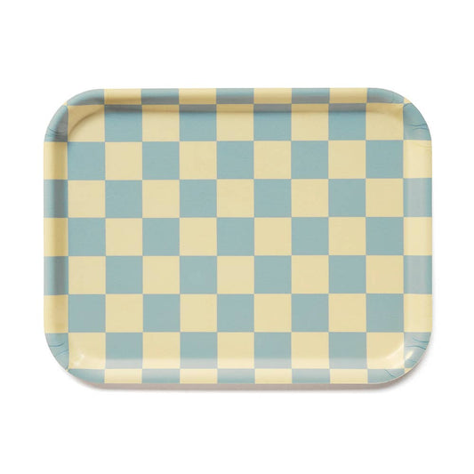 BLU KAT Serviertablett eckig | Lemon Seafoam Checker Aufgeweckt