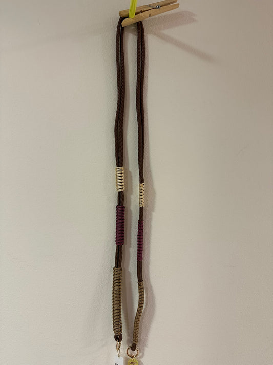 Handykette | Makramee Braun-Creme-Bordeaux