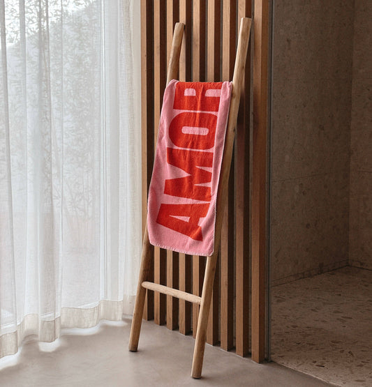 NAVUCKO Handtuch AMORE, Rosa/Rot Aufgeweckt