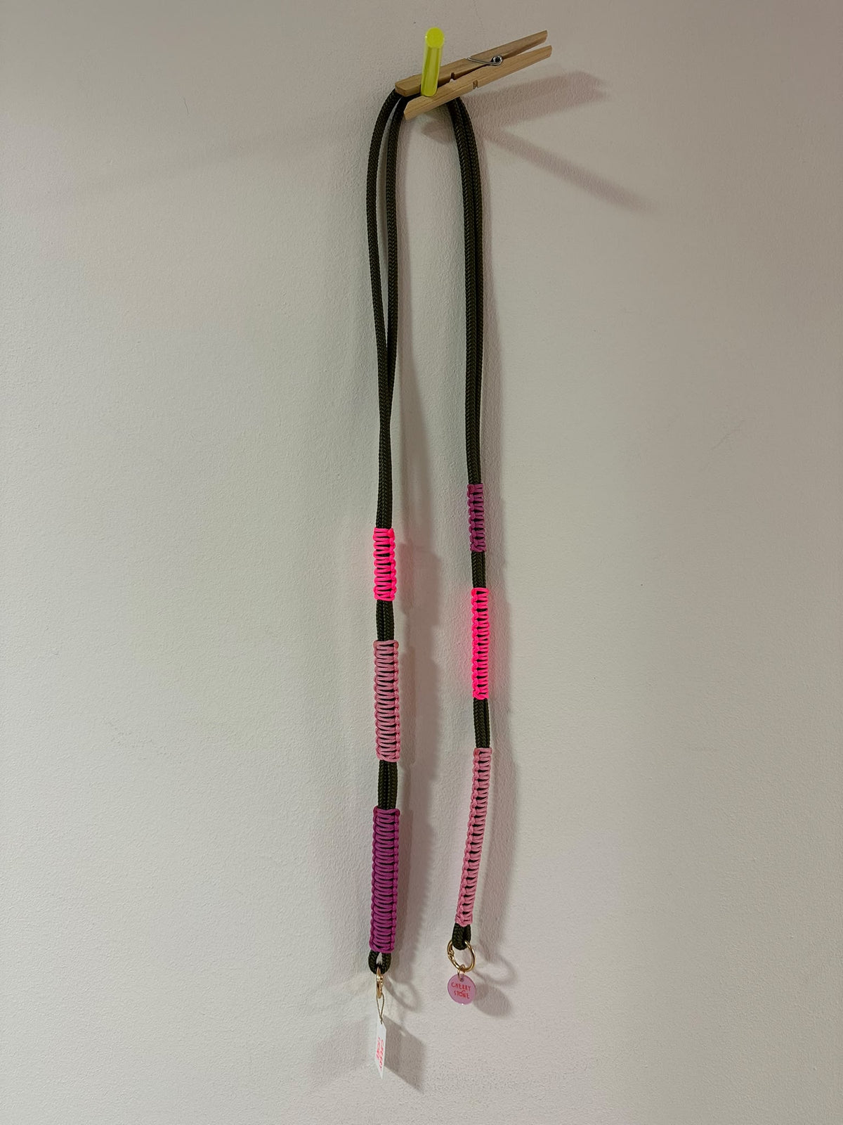 Handykette | Makramee Oliv-Pink-Lila