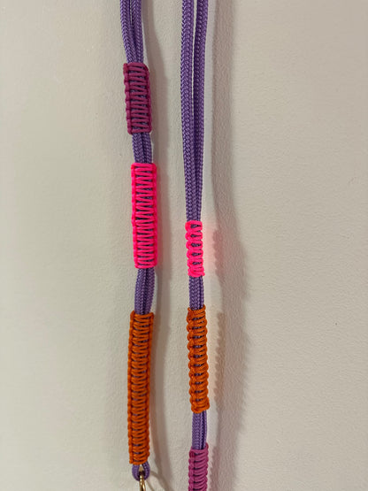 Handykette | Makramee Lila-Neon