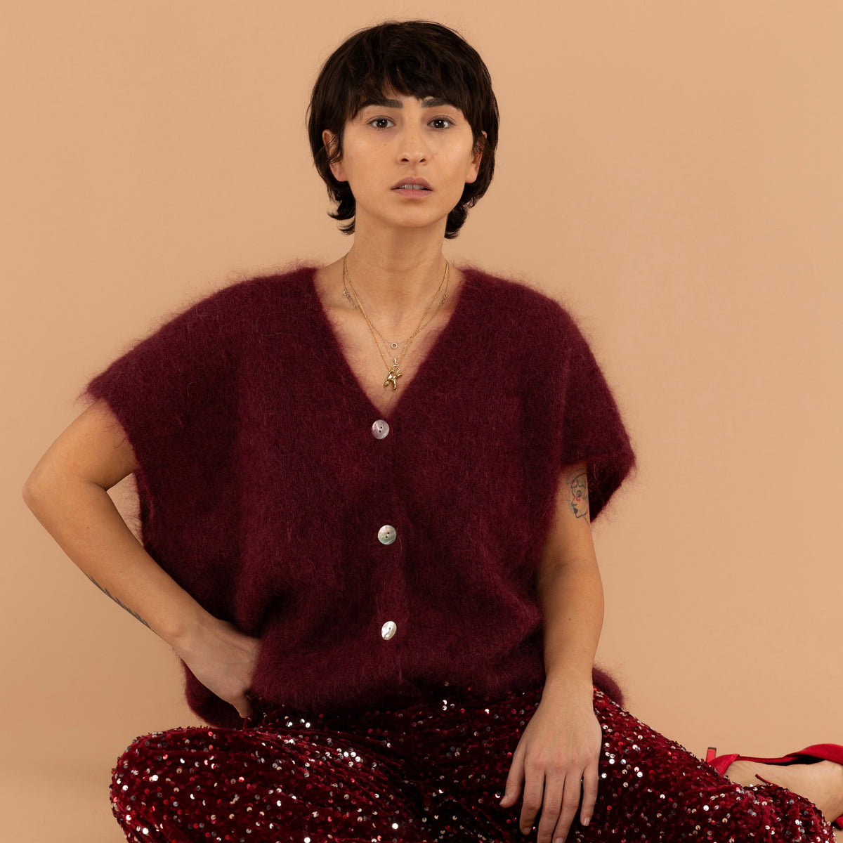 Bazaar Noir Oversized Weste Polly | Schwarz Aufgeweckt