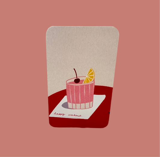 Enskild Mini Karte | Happy Weekend – Cocktail Aufgeweckt