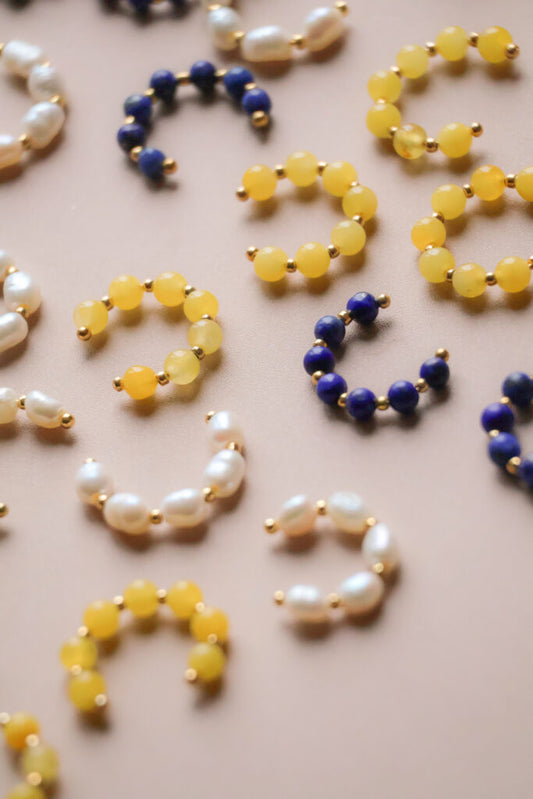 Ear Cuff – Perle auf vergoldetem Draht