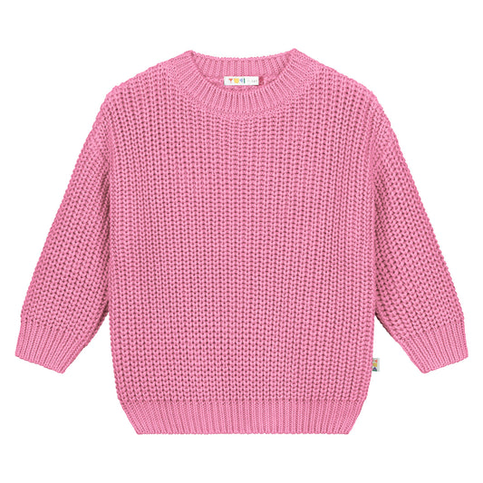 Yuki Kidswear Chunky Knitted Sweater | Bubble Gum Pink Aufgeweckt