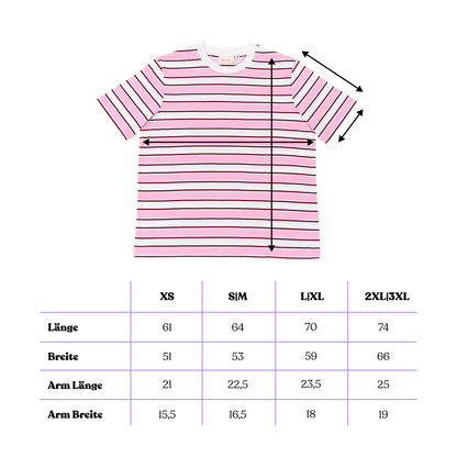 popeia T-Shirt gestreift | weiß/pink Aufgeweckt