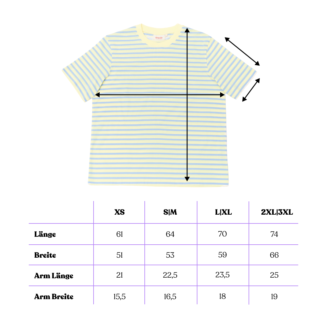 popeia T-Shirt gestreift | gelb/hellblau Aufgeweckt
