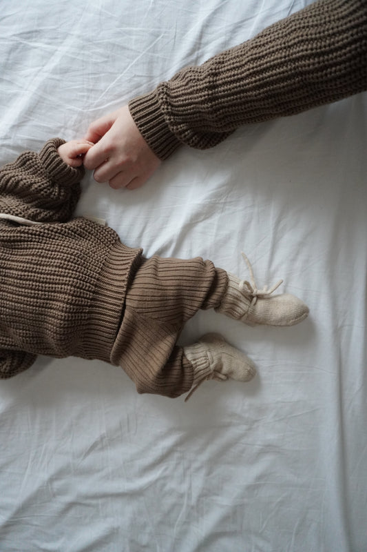 romi. Irregular rib knit Leggings | Coffee Aufgeweckt