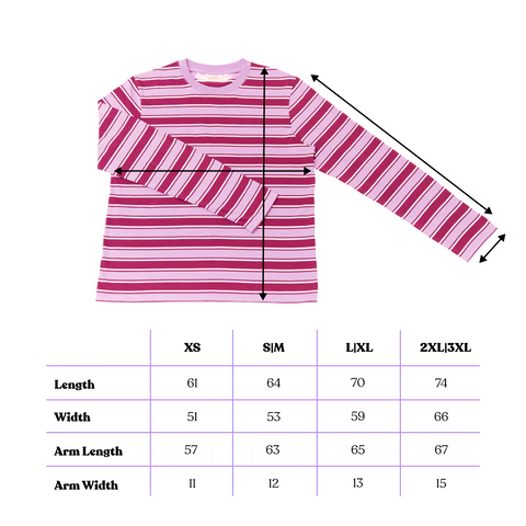 popeia Langarmshirt gestreift | aubergine/pink Aufgeweckt