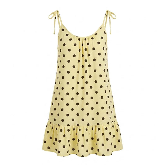 Bazaar Noir Kleid Dots | gelb-braun Aufgeweckt